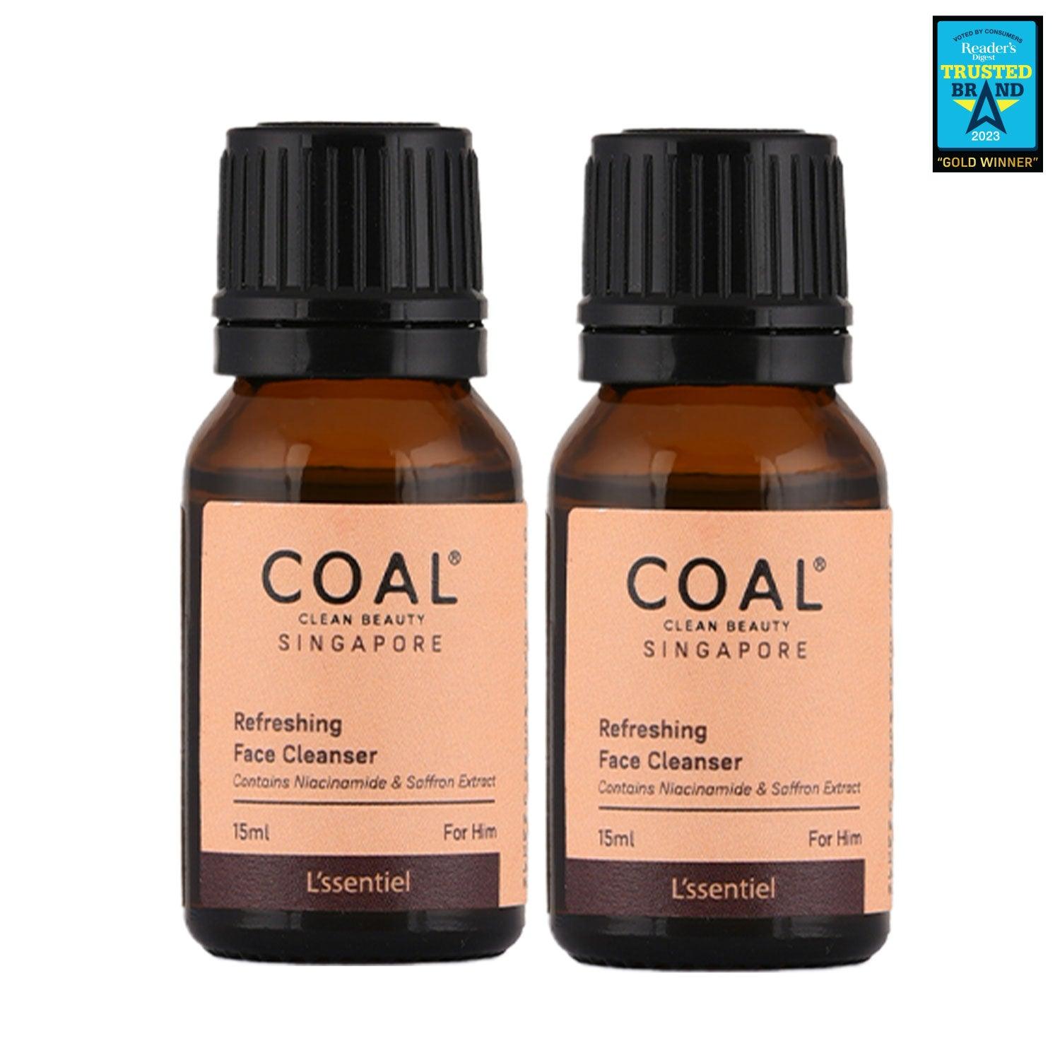 Refreshing Face Cleanser - For Him 15ml (Pack of 2) - Coal Clean Beauty