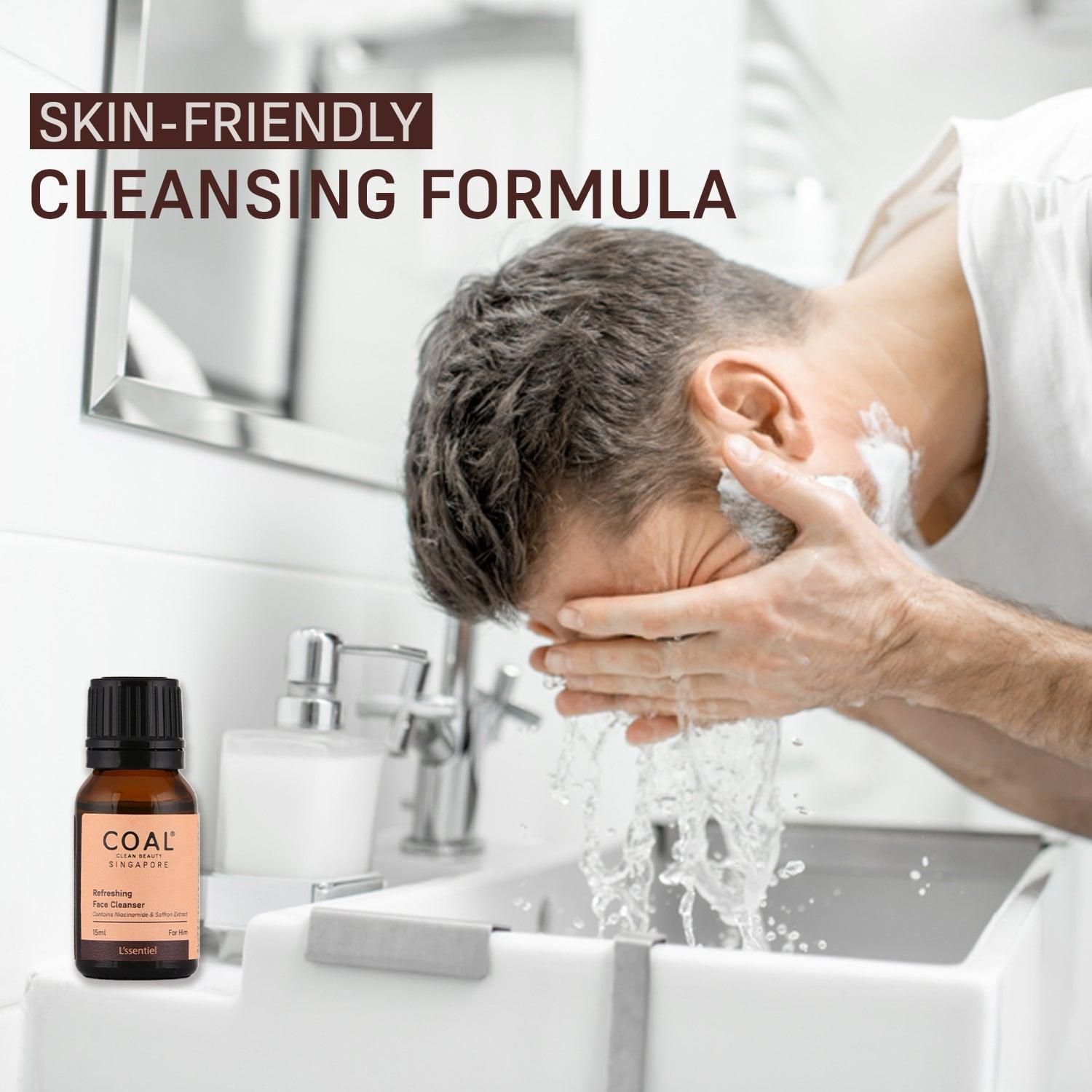 Refreshing Face Cleanser - For Him 15ml (Pack of 2) - Coal Clean Beauty
