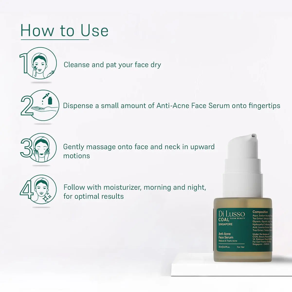 Anti Acne Face Serum - For Her - Coal Clean Beauty