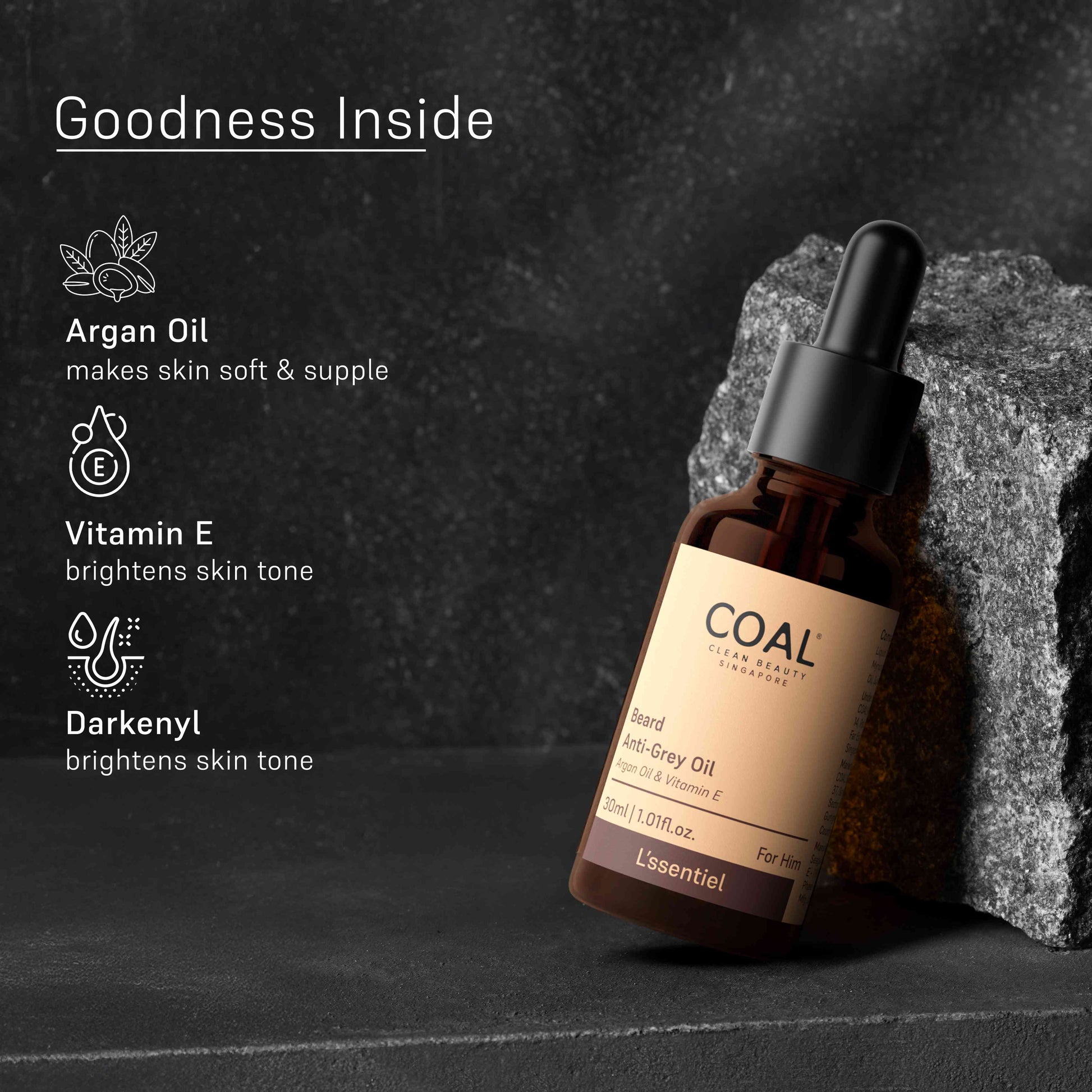 Beard Anti Grey Oil - For Him - Coal Clean Beauty