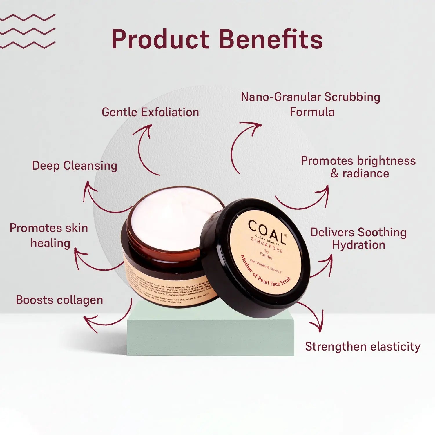 Mother of Pearl Face Scrub - For Her - 15 g - Coal Clean Beauty