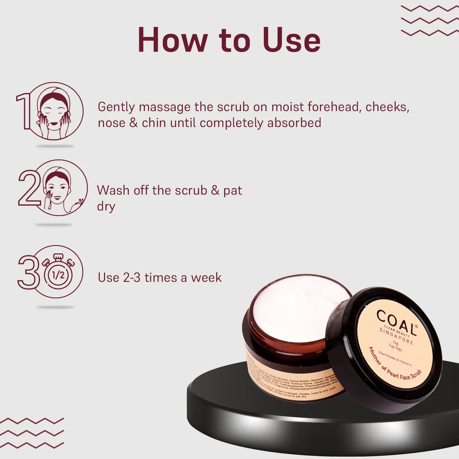 Mother of Pearl Face Scrub - For Her - 15 g - Coal Clean Beauty