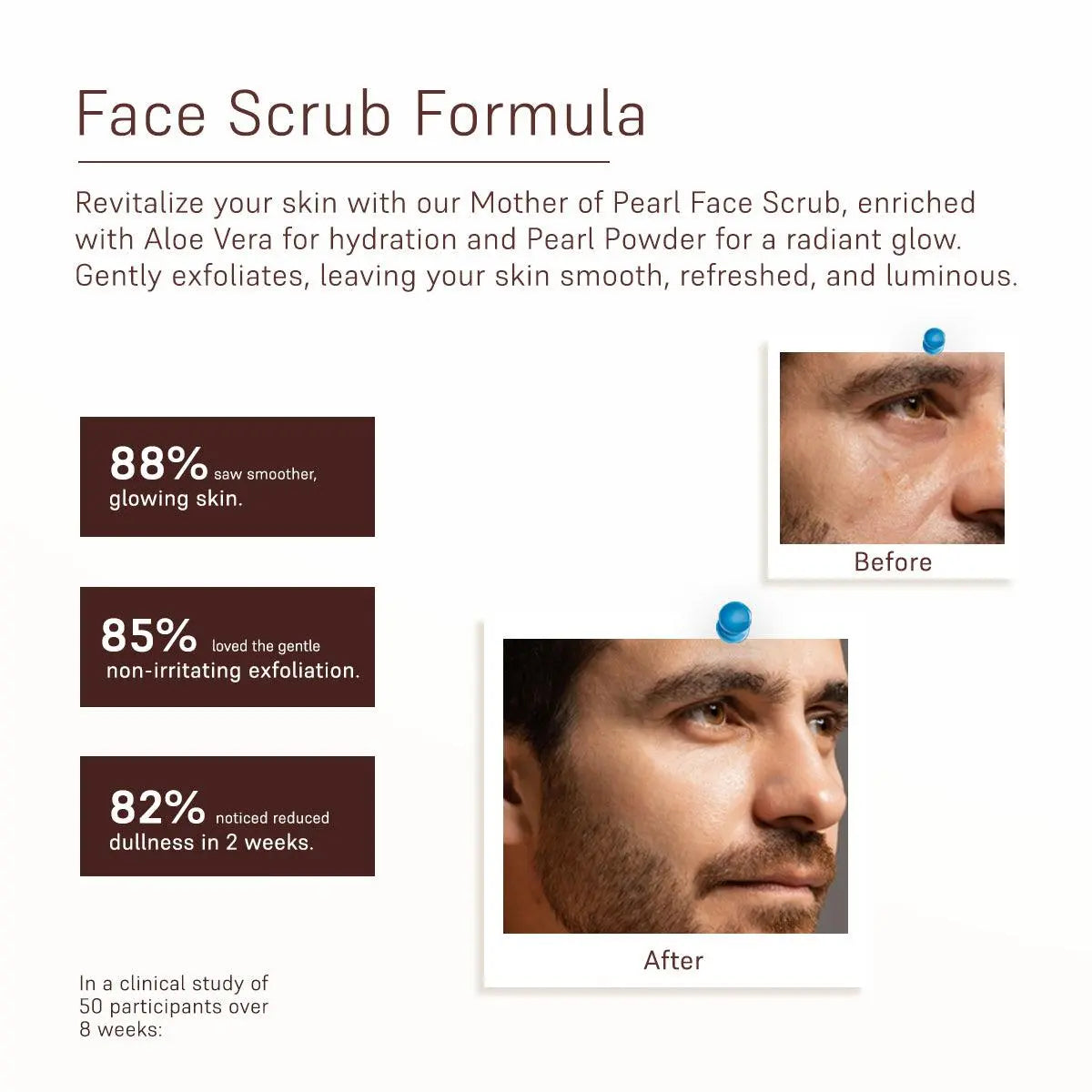 Mother of Pearl Face Scrub - For Him - Coal Clean Beauty