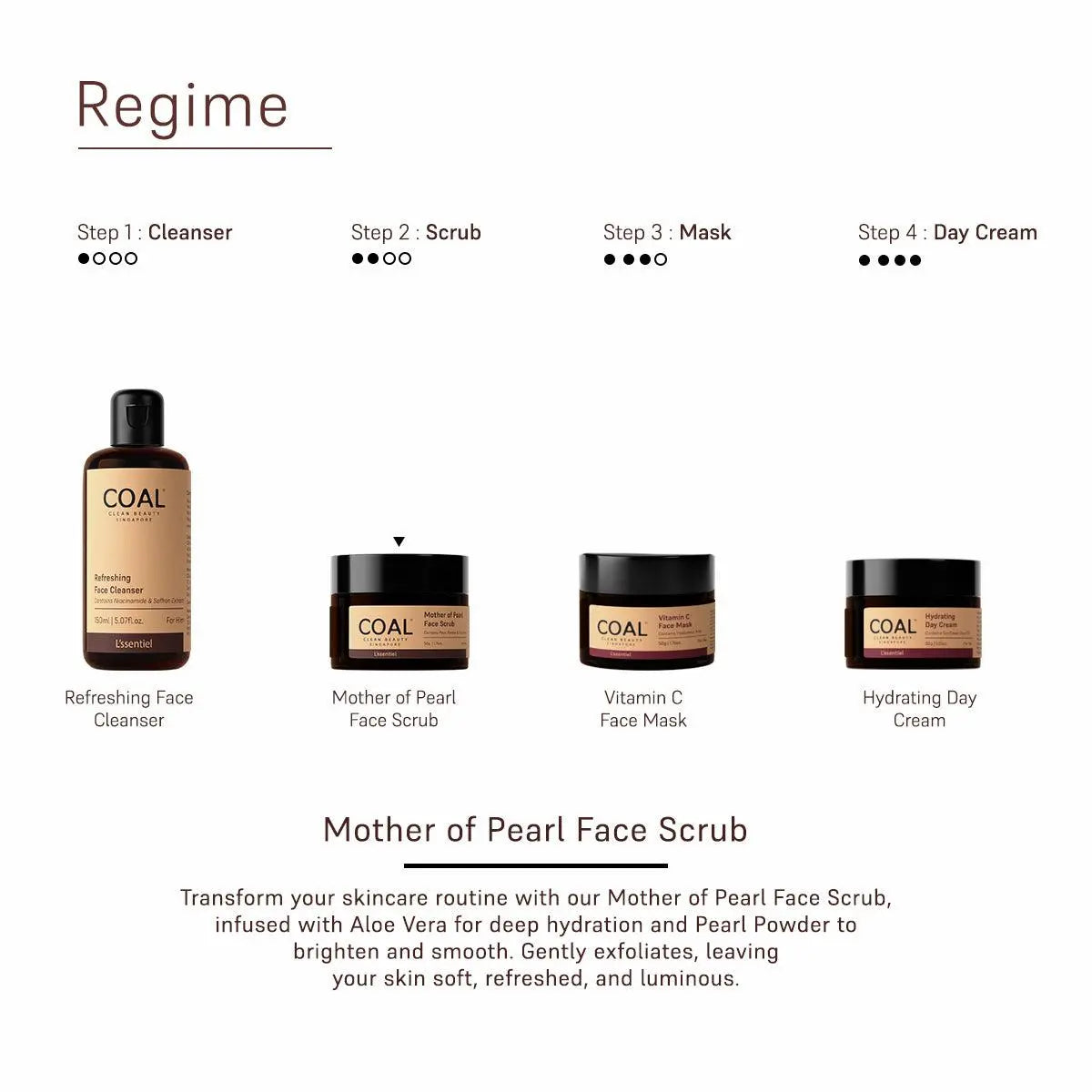 Mother of Pearl Face Scrub - For Him - Coal Clean Beauty