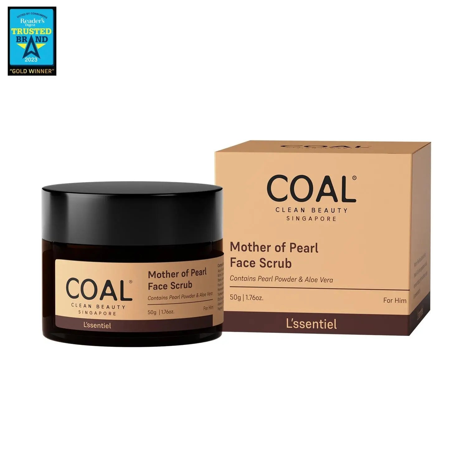 Mother of Pearl Face Scrub - For Him - Coal Clean Beauty