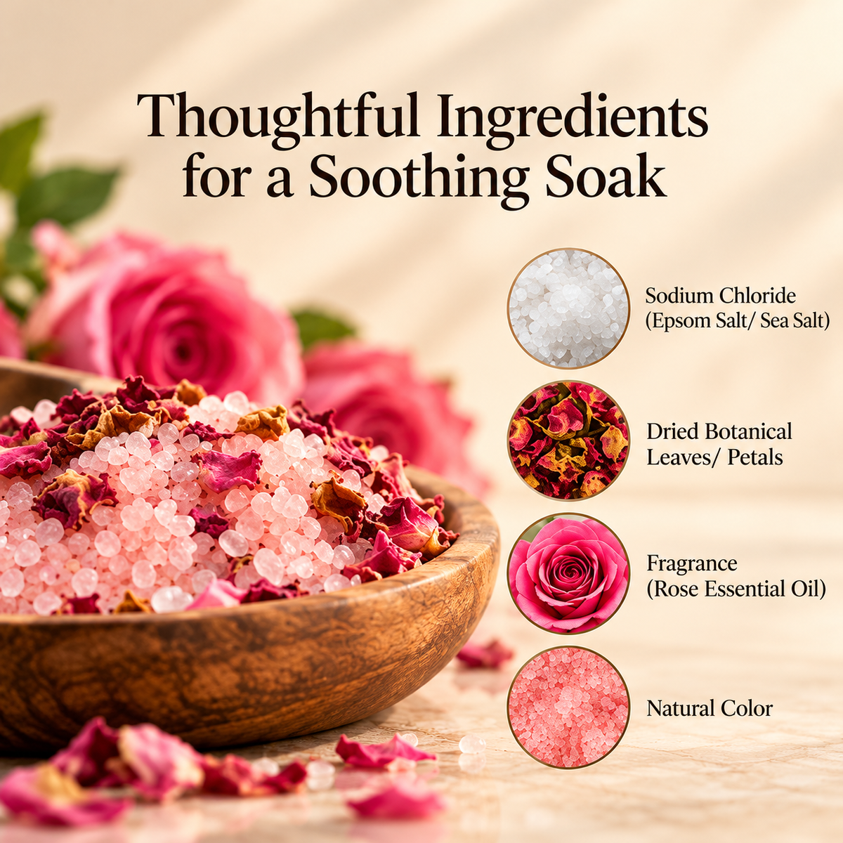Rose Bath Salt - 40g - Coal Clean Beauty