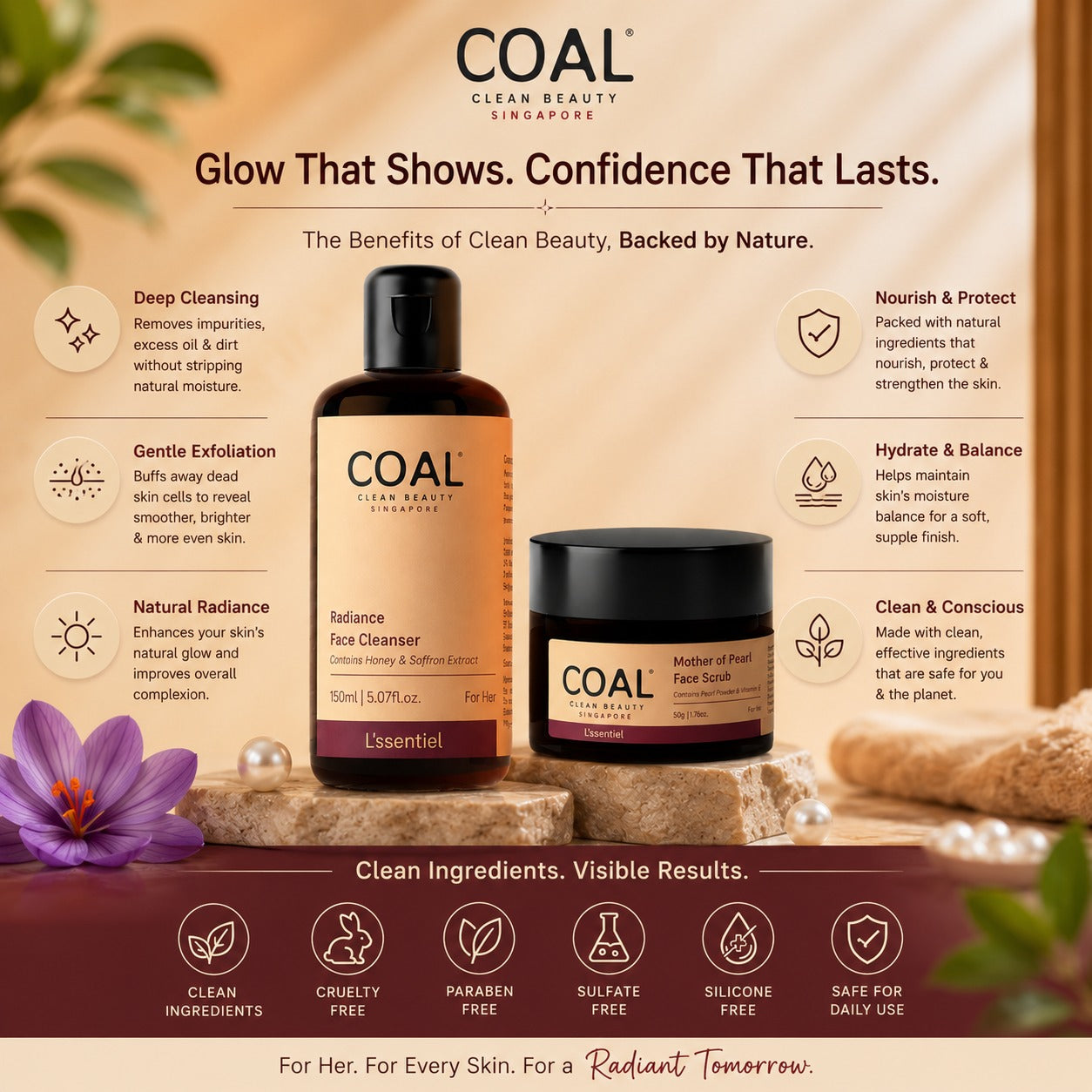 Radiance & Glow Combo - Coal Clean Beauty