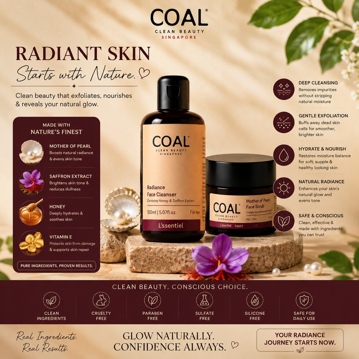 Radiance & Glow Combo - Coal Clean Beauty
