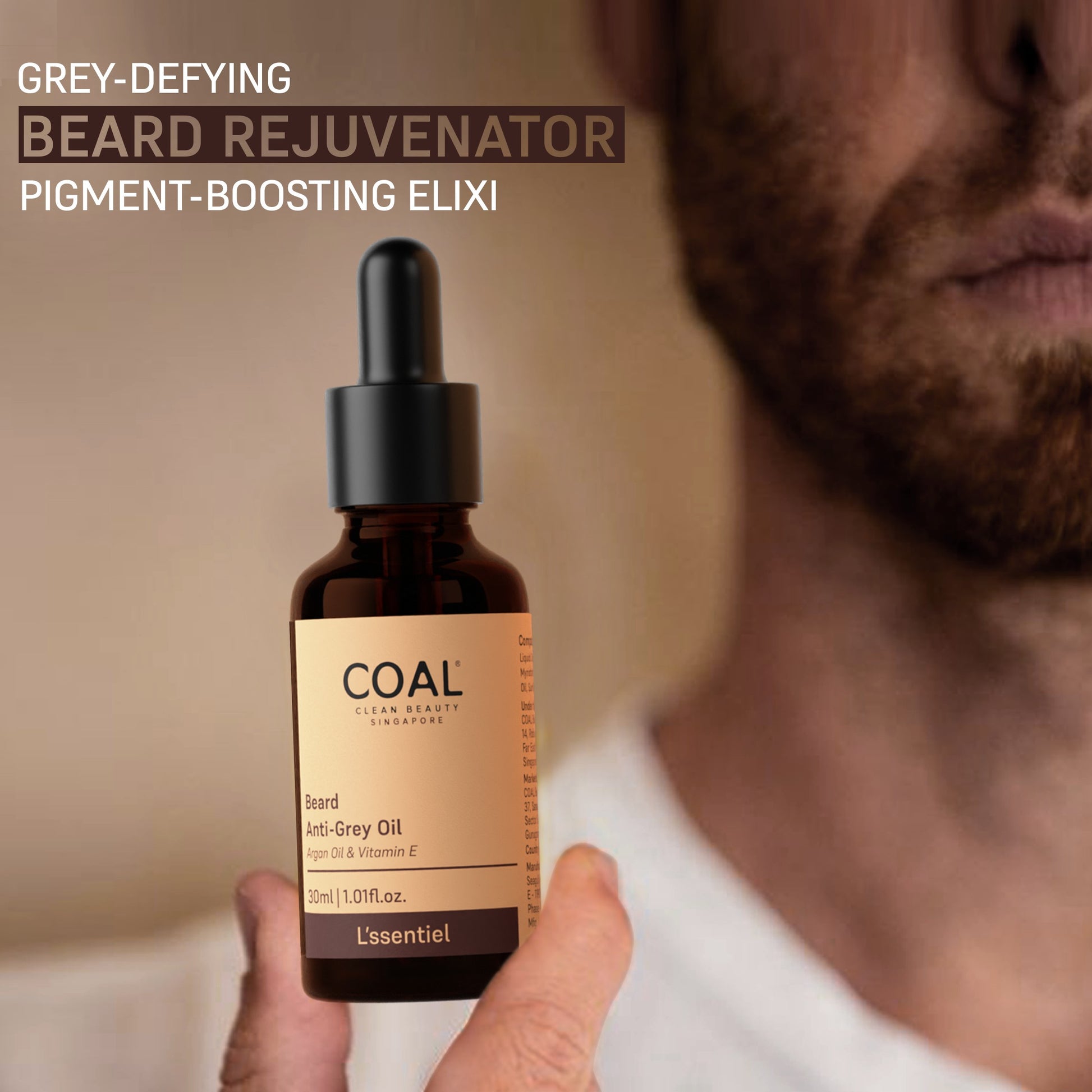 Beard Anti Grey Oil - For Him Coal Clean Beauty