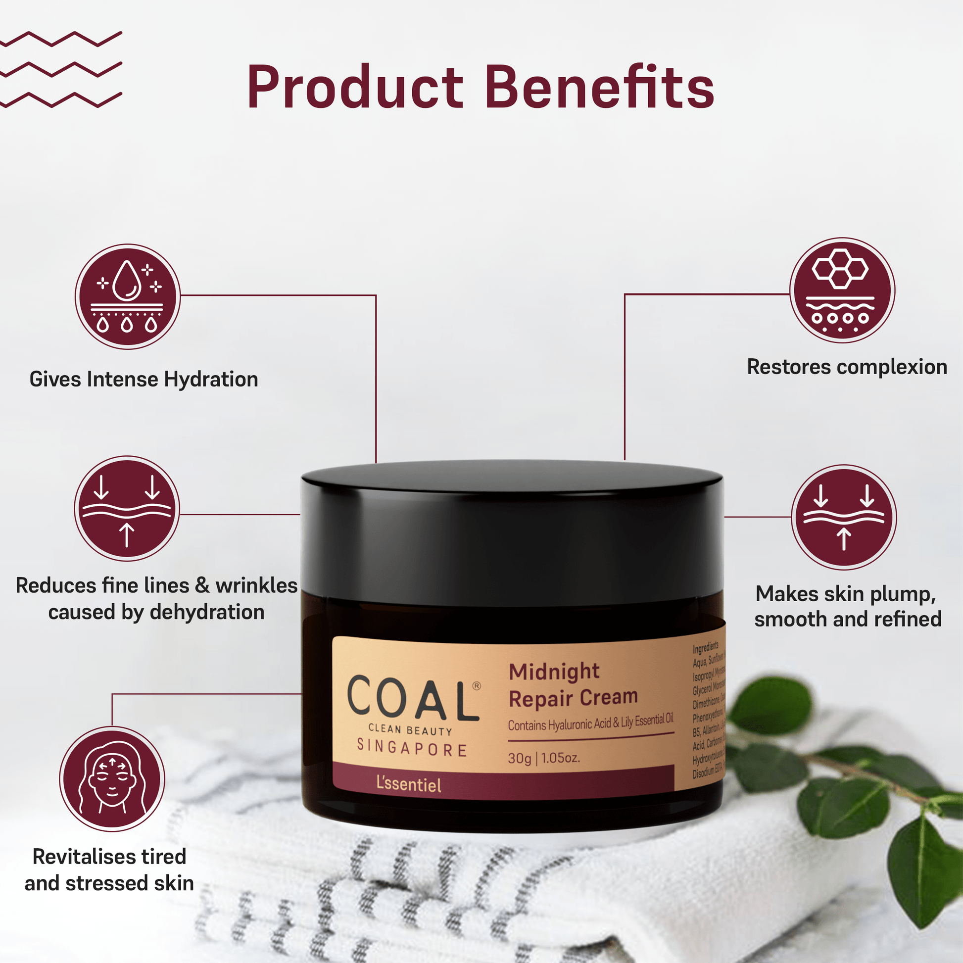Midnight Repair Cream - For Her Coal Clean Beauty