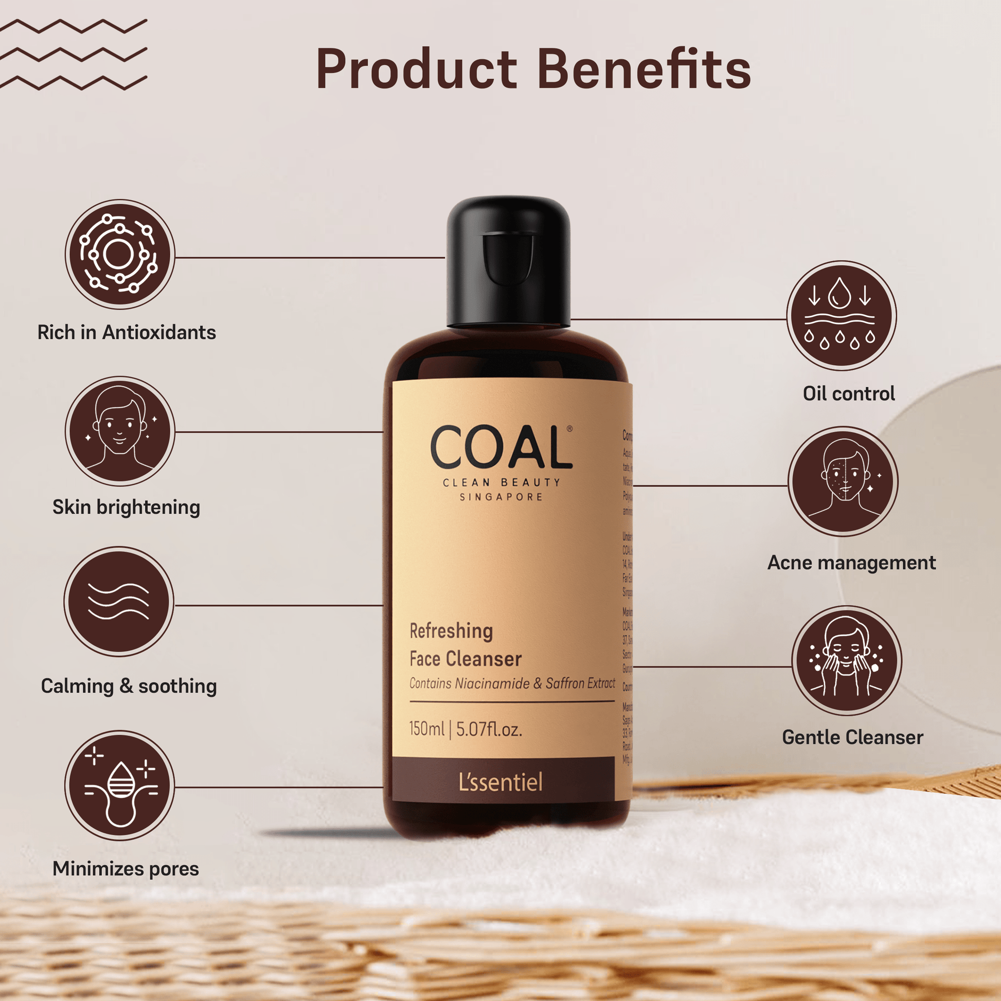 Refreshing Face Cleanser - For Him Coal Clean Beauty