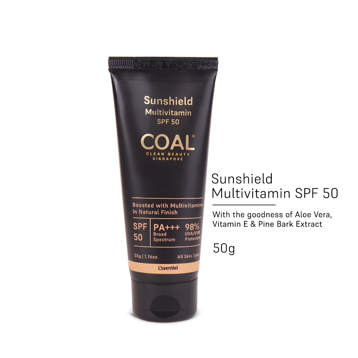 Sunshield Multivitamin SPF 50 PA+++ Broad Spectrum - Coal Clean Beauty